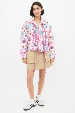 Isabel Marant Étoile Purple 
Multicolour Floral Haines Quilted Jacket