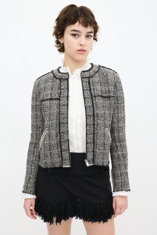 Isabel Marant Etoile Grey 
Black Wool Tweed Jacket