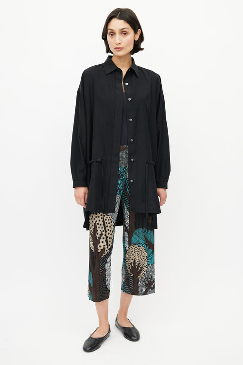 Issey Miyake Black Drawstring Long Shirt