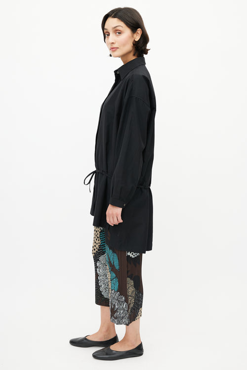 Issey Miyake Black Drawstring Long Shirt