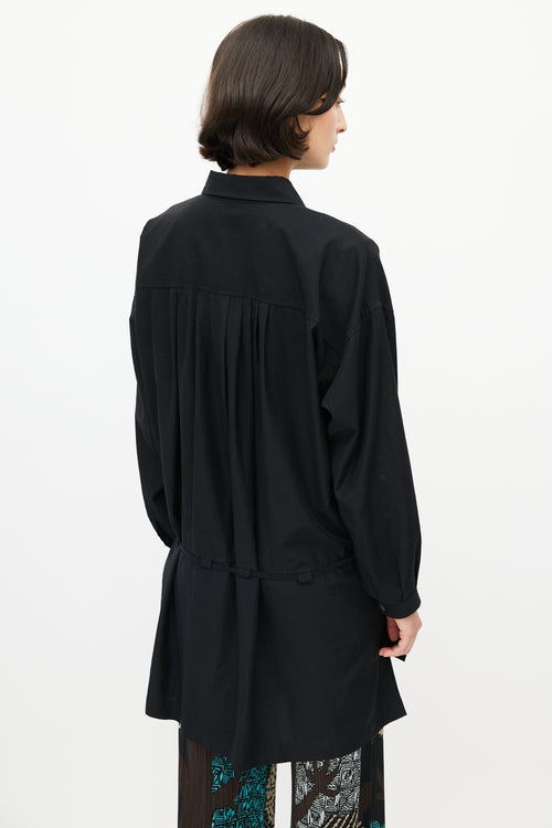 Issey Miyake Black Drawstring Long Shirt