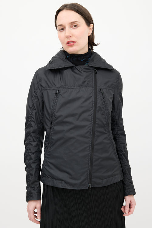 Issey Miyake Black Modular Zip Short Trench Jacket