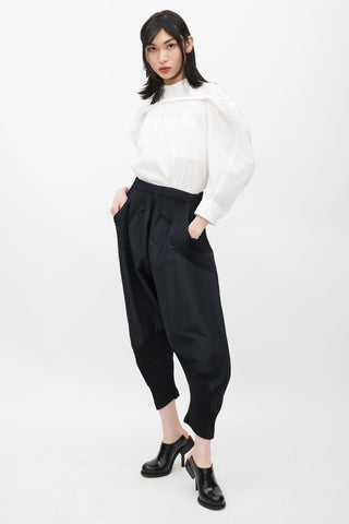 Issey Miyake Black Pleated Balloon Trouser