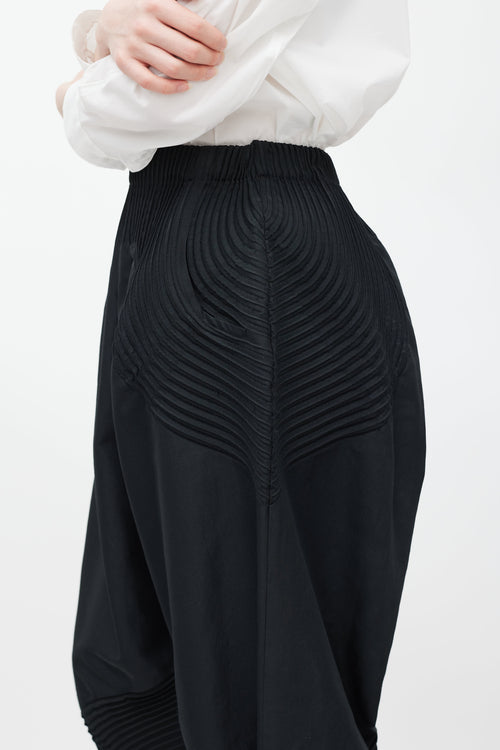 Issey Miyake Black Pleated Balloon Trouser