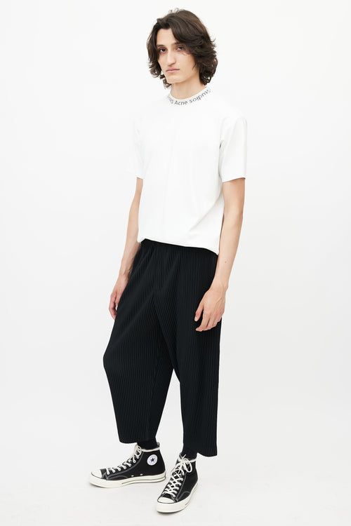 Issey Miyake Black Pleated Cropped Trouser