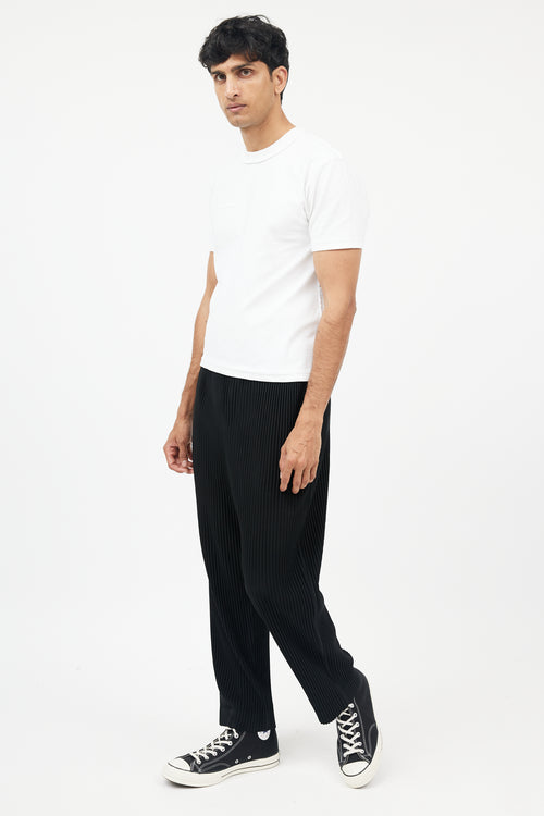 Issey Miyake Black Pleated Side Pocket Trousers