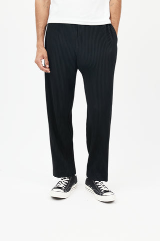 Issey Miyake Black Pleated Side Pocket Trousers