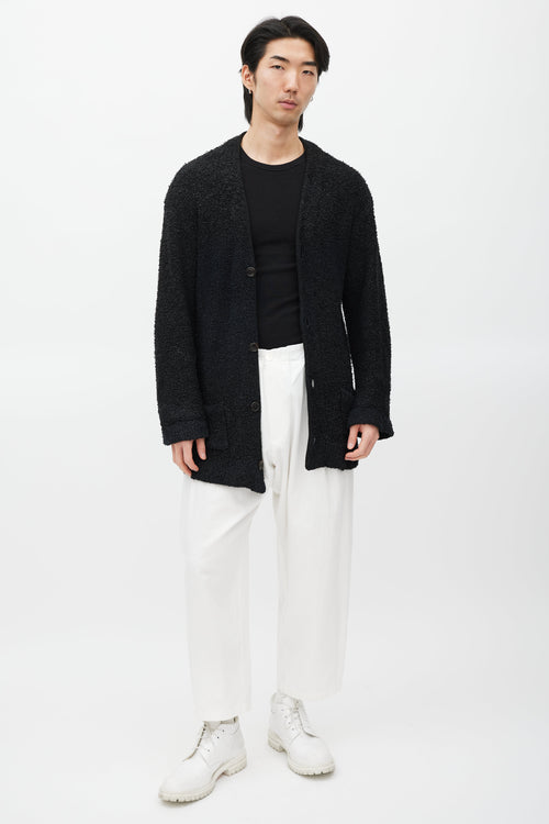 Issey Miyake Black Texrured Cardigan