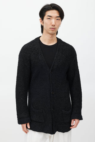 Issey Miyake Black Texrured Cardigan