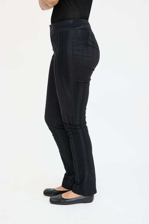 Issey Miyake Black Textured Straight Leg Trouser