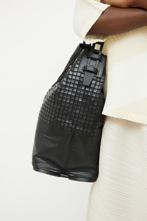 Issey Miyake Black Mixed Media Bag