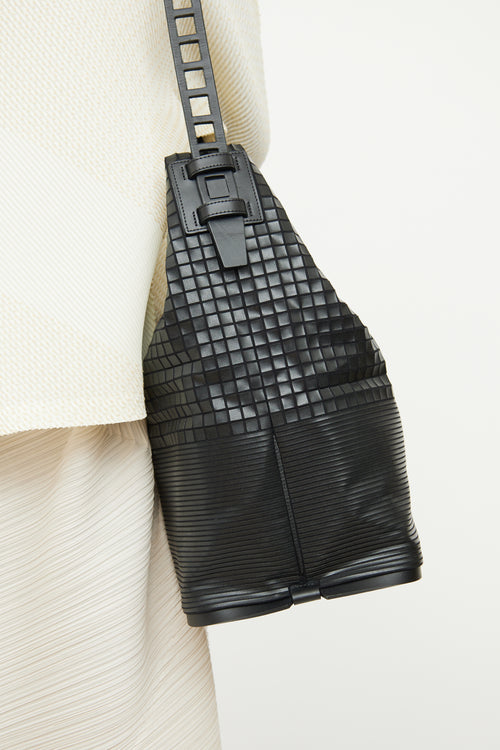 Issey Miyake Black Mixed Media Bag