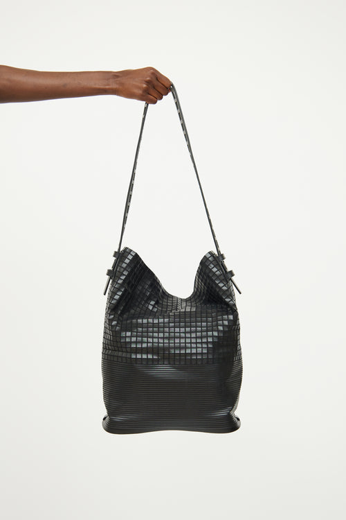 Issey Miyake Black Mixed Media Bag