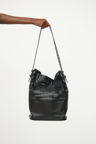 Issey Miyake Black Mixed Media Bag