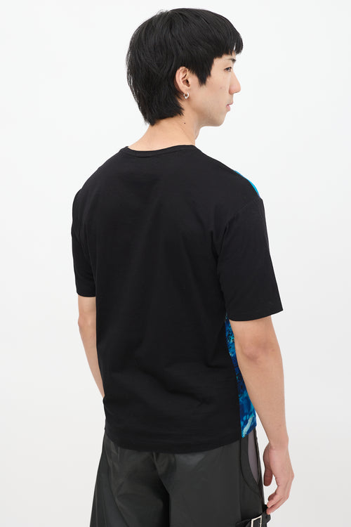 Issey Miyake Blue 
Black Dye Printed T-Shirt