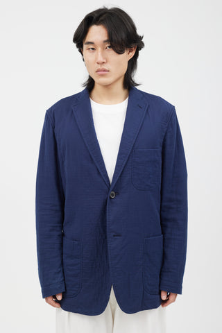 Issey Miyake Blue Cotton Shirt Blazer