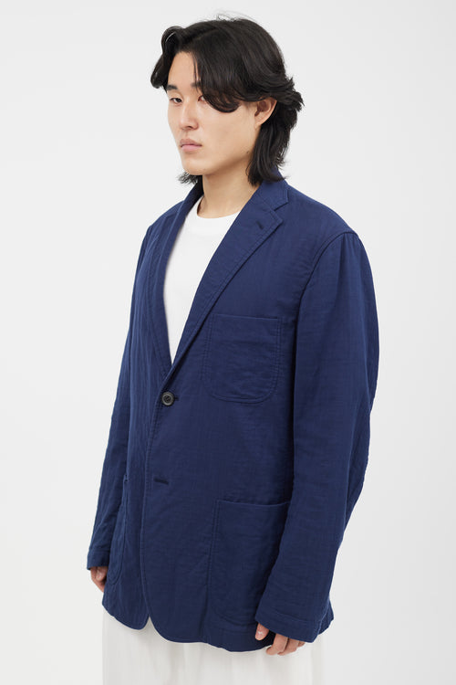 Issey Miyake Blue Cotton Shirt Blazer