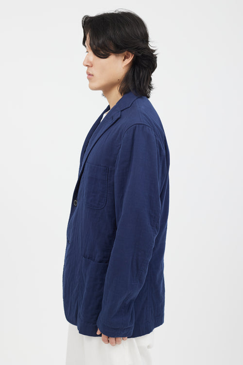 Issey Miyake Blue Cotton Shirt Blazer