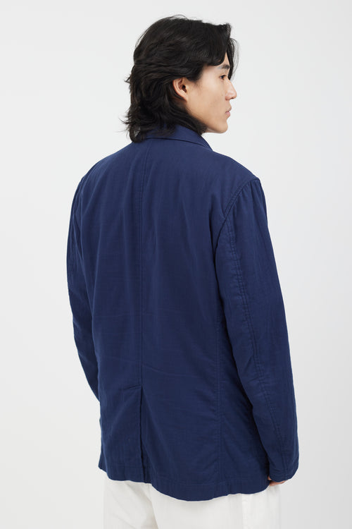 Issey Miyake Blue Cotton Shirt Blazer