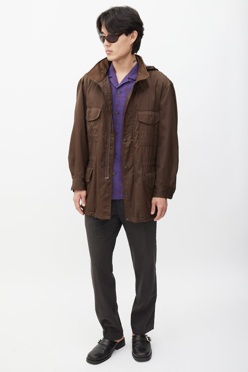 Issey Miyake Brown Hooded Cargo Jacket