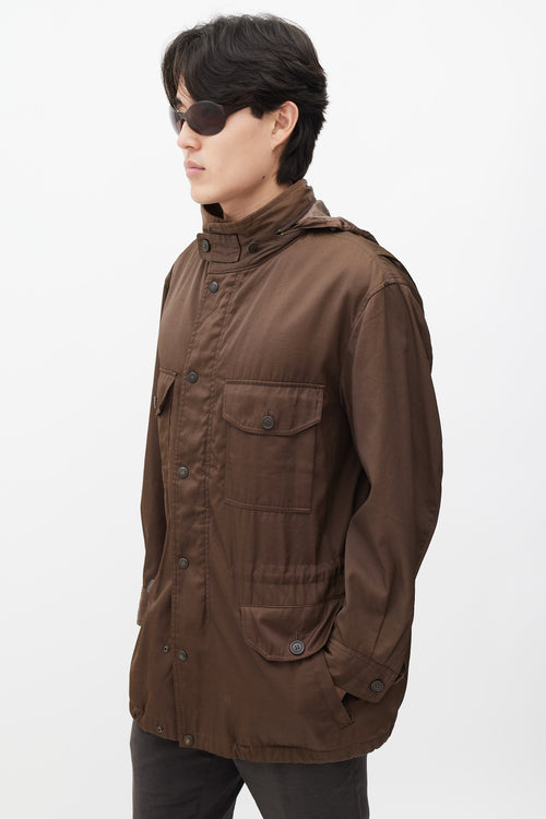 Issey Miyake Brown Hooded Cargo Jacket