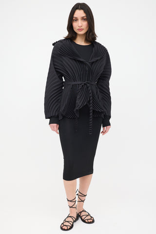 Issey Miyake Curve Pleated Tie Jacket