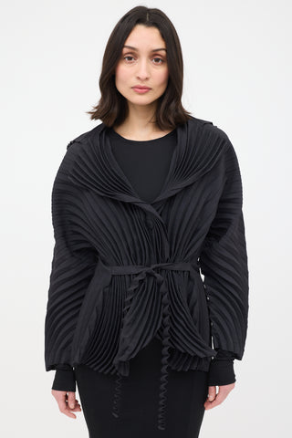 Issey Miyake Curve Pleated Tie Jacket