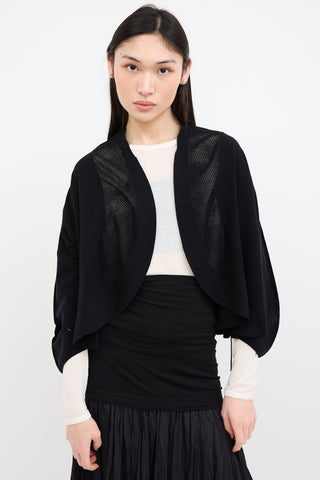 Issey Miyake Fete Black Cropped Cardigan