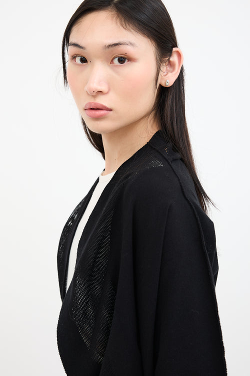 Issey Miyake Fete Black Cropped Cardigan