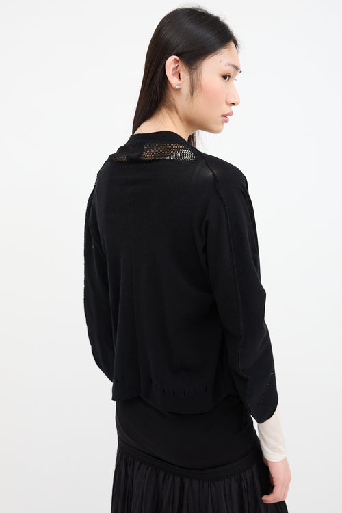 Issey Miyake Fete Black Cropped Cardigan