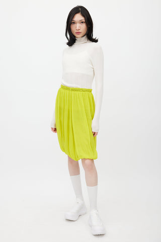 Issey Miyake Green Gathered Skirt