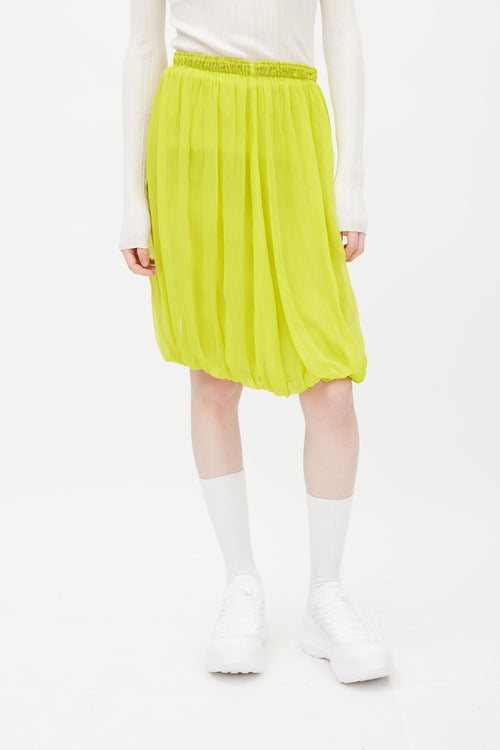 Issey Miyake Green Gathered Skirt