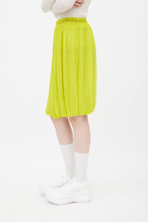 Issey Miyake Green Gathered Skirt