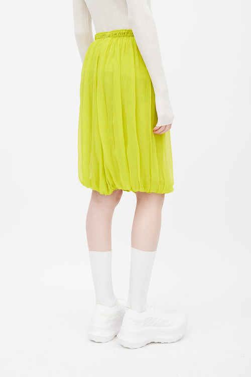 Issey Miyake Green Gathered Skirt