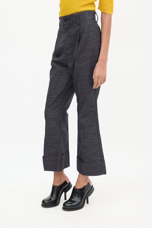 Issey Miyake Grey Metallic Pleated Trouser