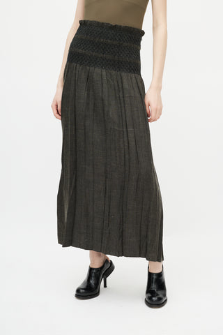 Issey Miyake Grey Pleated Midi Skirt