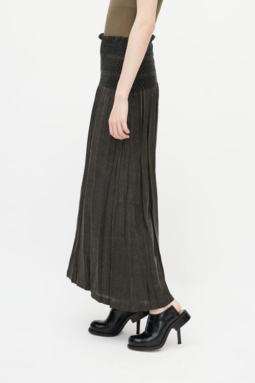 Issey Miyake Grey Pleated Midi Skirt