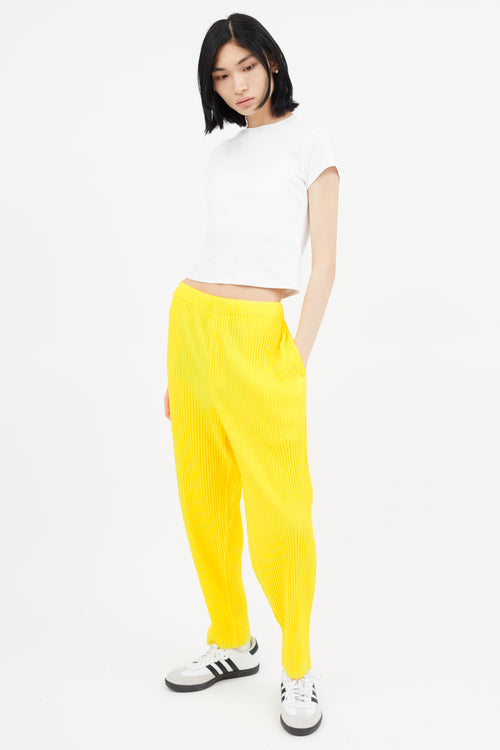 Issey Miyake Homme Plisse Yellow Pleated Pant