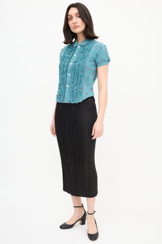 Issey Miyake Pleated Midi Skirt