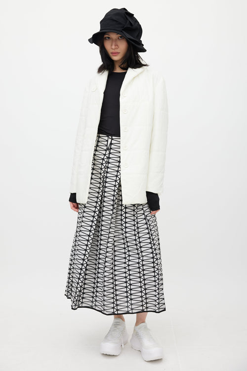 Issey Miyake White Padded Shawl Jacket