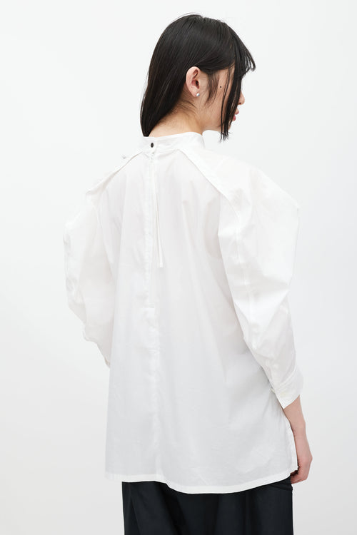 Issey Miyake White Puffed Sleeve Shirt