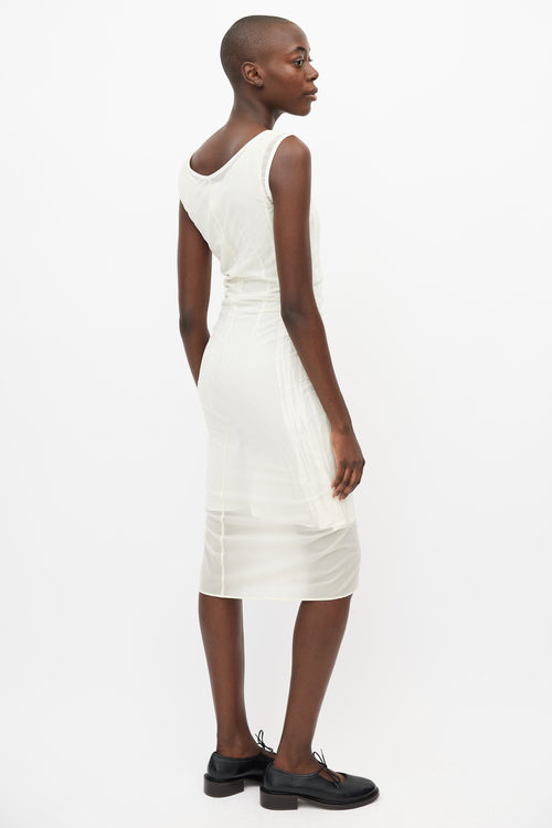 Issey Miyake White Sheer Layered Dress