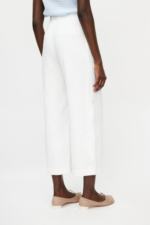 Issey Miyake White Wide Leg Trouser