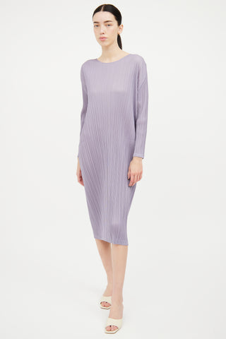 Pleats Please Issey Miyake Light Purple Pleated Dress