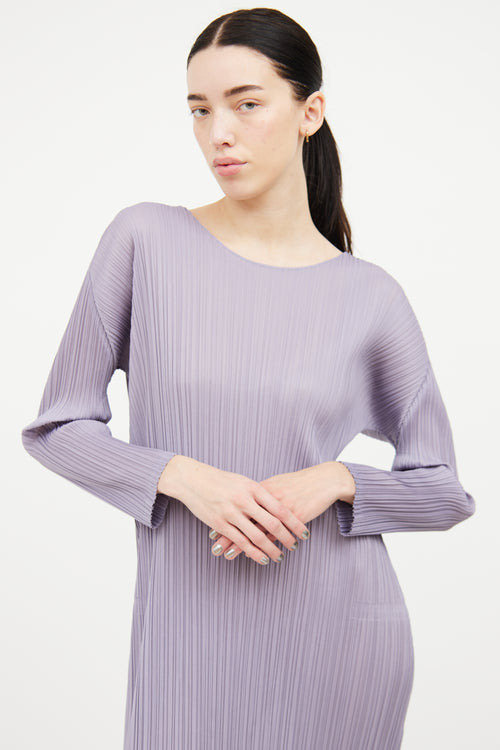 Pleats Please Issey Miyake Light Purple Pleated Dress