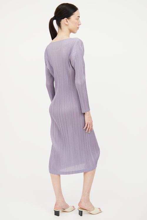 Pleats Please Issey Miyake Light Purple Pleated Dress