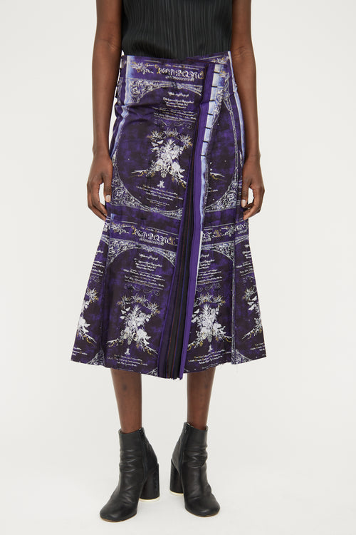 Issey Miyake Purple Graphic Skirt