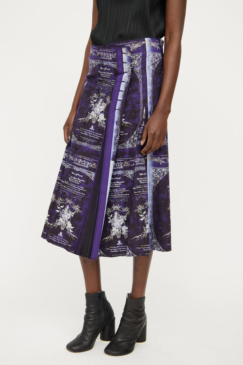 Issey Miyake Purple Graphic Skirt