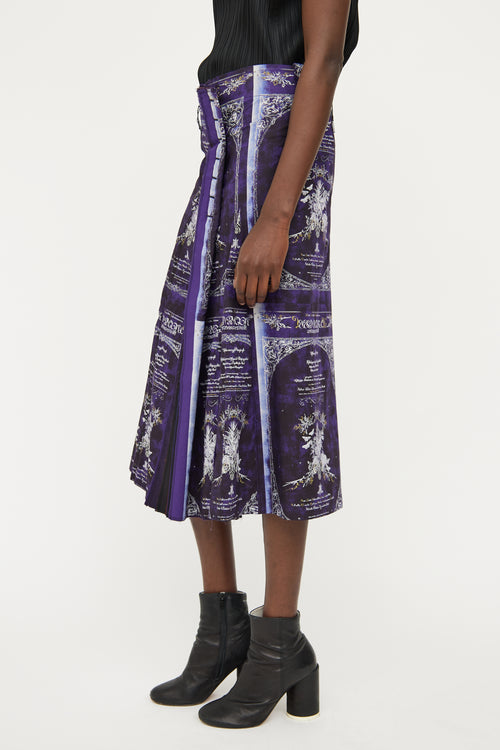 Issey Miyake Purple Graphic Skirt