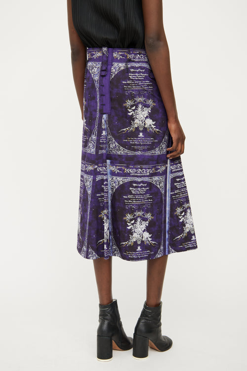 Issey Miyake Purple Graphic Skirt